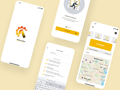 Mobile Mech app app design art branding design graphic design illustration logo mechanic mobile mobile design ui uiux uiux design ux vector xd