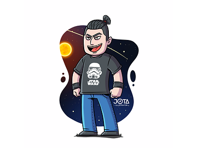 Yo y mi cabeza que vive en las estrellas applepencil character design design drawing illustration ipadpro photoshop procreate star wars