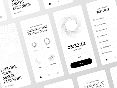 Meditation App - Light Version app app design classic echo echo design echodesign focus luxury meditate meditation minimal sleep ui uidesign
