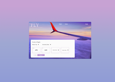 DailyUI 068 - Flight Search dailyui001 ui