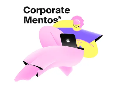 Corporate Mentos girl illustration portrait product illustration