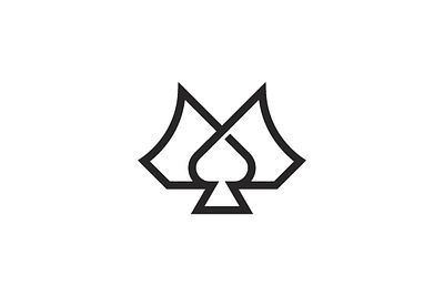 Crown Ace Spade Logo abstract ace bar casino crown designer gamble games logo design minimal minimalist modern monoline poker spade