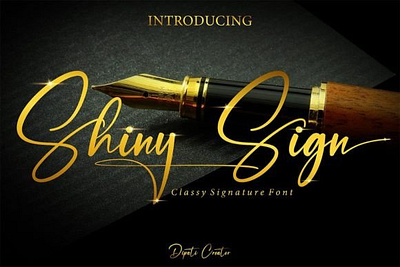 Shiny Sign awesome font best font branding design font font design graphic design handwriting font serif font signature font