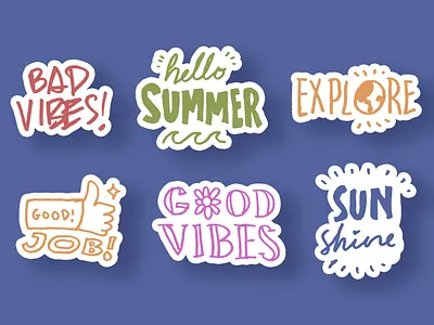 Free Download Fancy Word Stickers Hand Drawn Design branding design illustration text design text effect trendy word