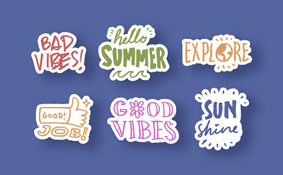 Free Download Fancy Word Stickers Hand Drawn Design branding design illustration text design text effect trendy word