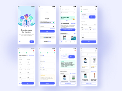 Pharmaceutical app app app design app ui blue branding case study design ecommerce illustration medical minimal mobile ui pharmaceutical shopping app simple design ui uidesign uiux user experience ux