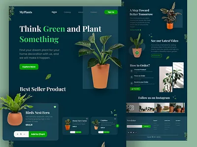 MyPlants - Plant Landing Page branding delivery graphic design landing page plant app plants ui web web design website