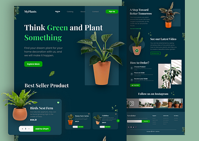 MyPlants - Plant Landing Page branding delivery graphic design landing page plant app plants ui web web design website