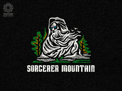 Sorcerer's Mountain Logo branding buy logo forest logo logo development magic mountain old man order logo sorcerer wizard