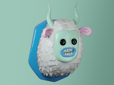 Clayeti 3d blender character clay cute design model render yeti