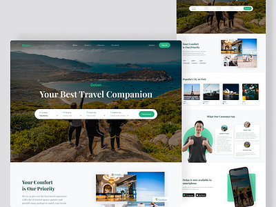 Travel Agency Landing Page - Dolan landing page travel agency web travel web ui uidesign uiux web webdesign