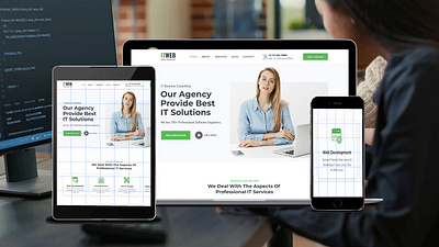 IT Services Website branding design figma logo ui
