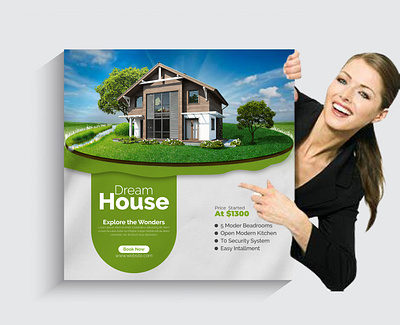 Real Estate Social Media Post residence web banner