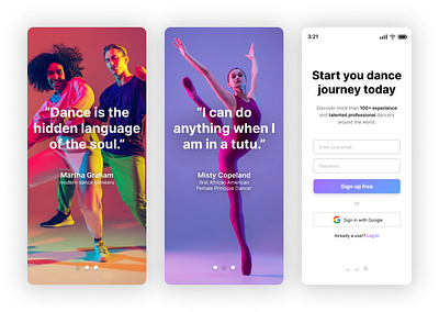 Dance Class Sign Up - Mobile (Daily UI Challenge - 01) app dailyui dance danceclass mobile optimisation ui