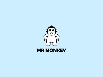 MR Monkey Logo adobe illustrator animal logo branding business logo company logo design flat logo graphic design illustration logo minimal logo minimalist logo monkey logo
