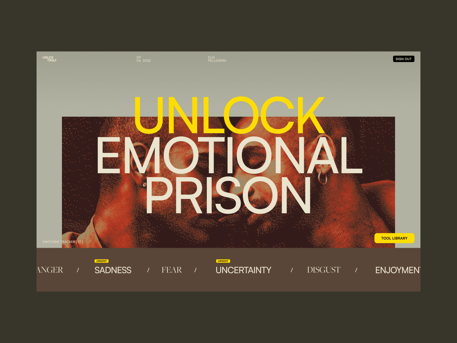 UnlckYrslf art artdirection astronaut emotions layout mind space ui uncertainty web