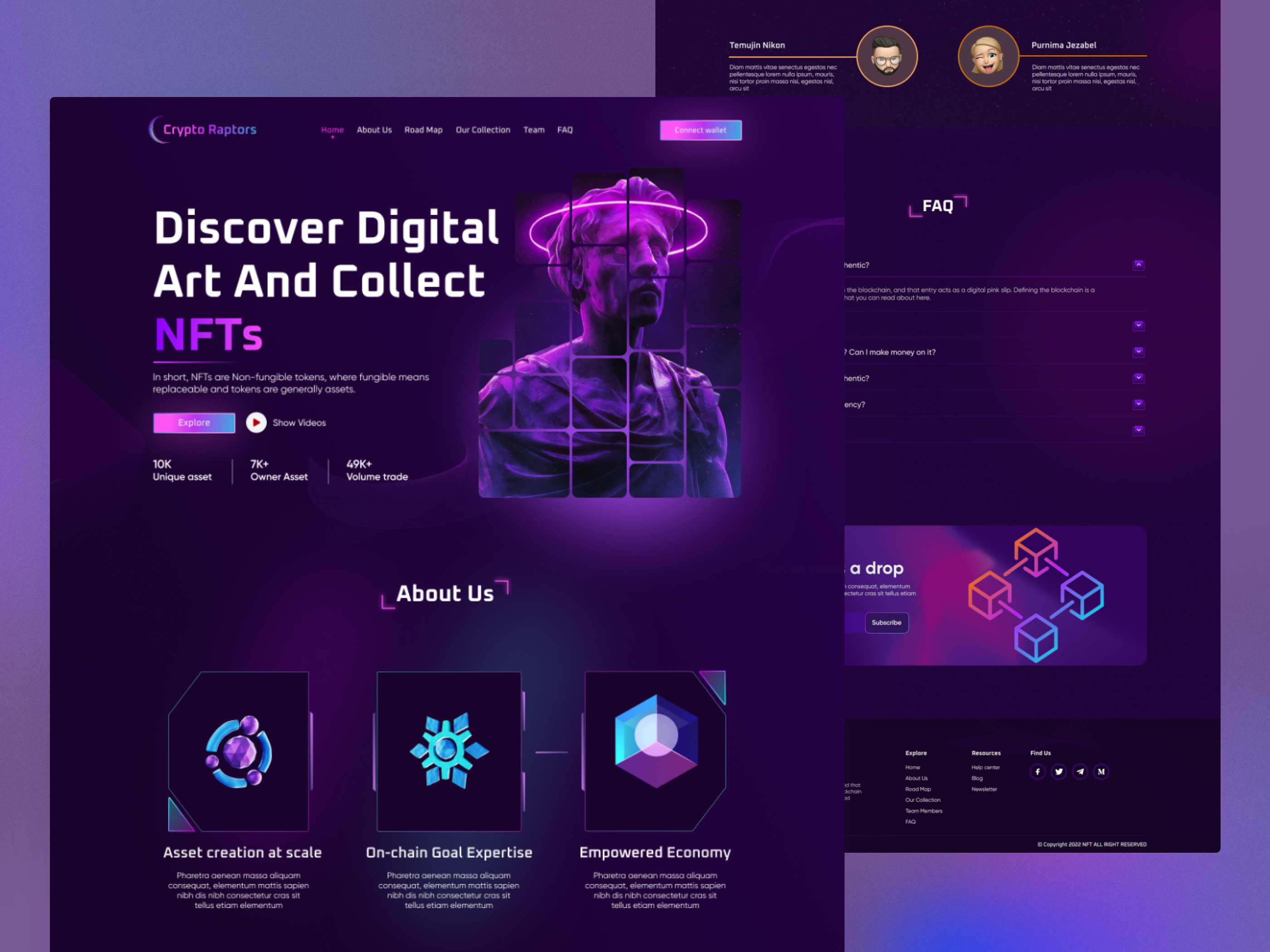 NFT / Crypto website crypto figma landing page mockup nft typography ui ui ux ui design web design website design