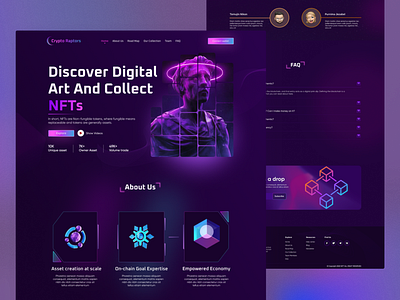 NFT portfolio website crypto figma landing page mockup nft typography ui ui ux ui design web design website design