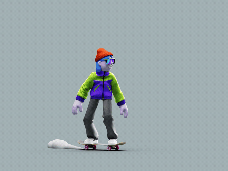 Cruising into the new week like.... 3d animation c4d cgi character cinema4d design fun gif graphic design illustration ui vector
