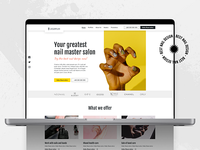 Manicure salon web design project branding calendar design dooking fashion graphic design illustration logo modern nail small business typography ui ux vector web design yellow