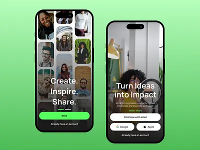 UGC Platform Onboarding UI content creator design mobile app onboarding ugc ui ui design uiux