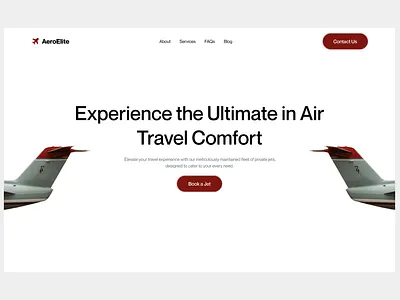 AeroElite - Hero Section aero aeroplane aerospace air airline airplane design hero section productdesign ui uiuxdesign ux web design