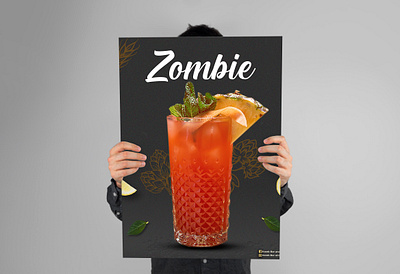 Zombie Drink Poster Design branding business card design graphic design illustration logo logo design ui ux vector