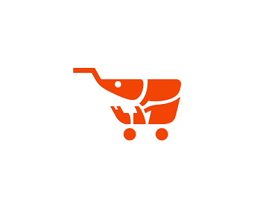 Shrimp + Shop animal cart design fish graphic design logo modern shop shopping shrimp