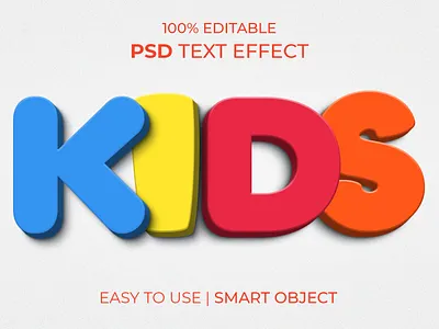 Kids photoshop text effect 3d 3d text editable kids text effect text effect