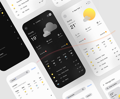 MyWeather / Weather App UI UX Design app design designer figma forecast forecast app high fidelity highfi wireframes homepage icons interface mobile app typography ui ui design ux ux design weather weather app weather forecast