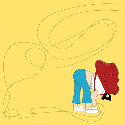 Everyday troubles bigbag character design everyday illustration shoes troubles