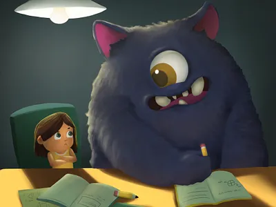 Friendly Monster Illustration 3d characterdesign colortheory concept conceptdesign digitalpaint illustration illustrator lighting procreate study