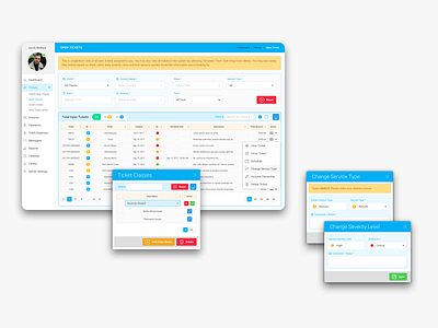 Support Tickets business management management tool saas ui