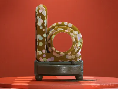 Diverse Letter B 3d 3d artist 3d lettering 3dfont 3dillustration 3dtype art direction c4d comtemporary type digital art diverse experimental type gore std redshift3d type