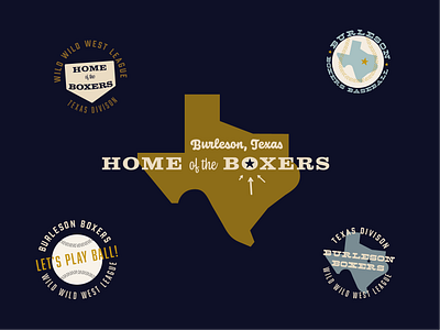 Burleson Boxers Baseball #4 badge baseball branding illustration texas type vector