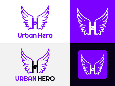 Urban Hero Logo. UH Wings Logo . uh wings logo brand brand identity branding branding design clothing logo design fashion logo icon kawsar patwary kawsarpatwary logo logodesign uh logo ui urban hero logo. uh wings logo wings logo