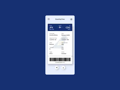 Daily UI 24 - Boarding Pass app design ui