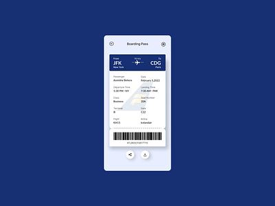 Daily UI 24 - Boarding Pass app design ui
