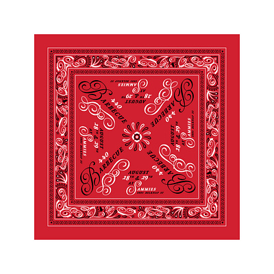 BBQ Flyer bandana bbq brand and identity branding food red