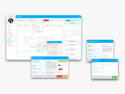 Calendar business management calendar customer business invoicing management tool saas ui