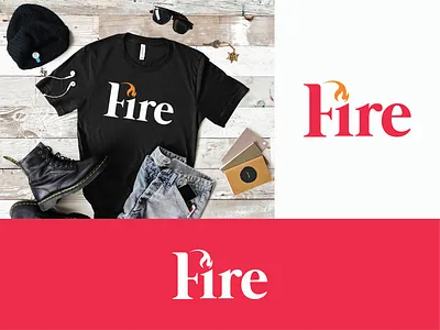 Fire T-shirt Design apparel brand branding burn chic clever clothing creative design fire flame illustration logo simple t shirt typography vector