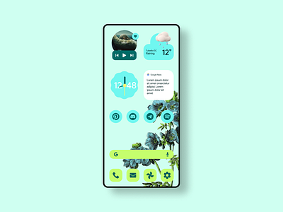 Google Material You app controller design figma google home ios material you music news player screen solar time ui ux watch weather widget