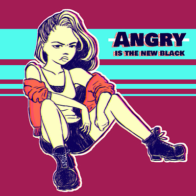 Angry Is the New Black design illustration