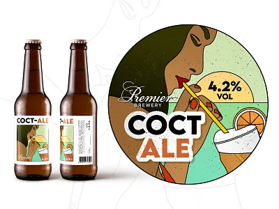 Craft Beer Label Design - Coct-Ale by Premier Brewery branding design graphic design illustration logo vector