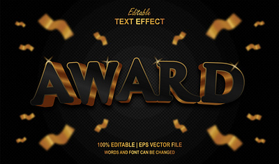 Award Luxury Text Effect 3d 3d mockup 3d text effect award celebration congratulation event font effect gold illustration logo luxury mockup nomation template text effect