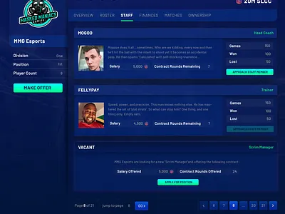 Slips dApp - Team Staff Screen