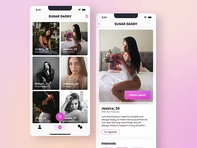 Mobile App / Sugar Daddy design feedback freelance graphic design inspiration mobile mobileapp ui webdesign