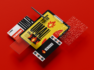 Brand Identity - Stationary - Rengoku anime branding design logo rengoku