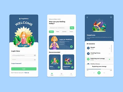Meditation App app figma meditation ui uiux ux yoga