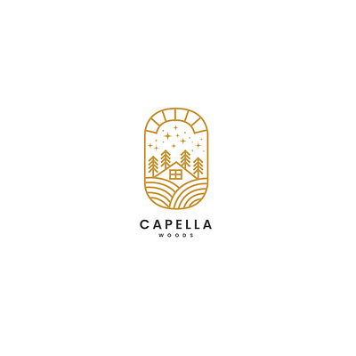 CAPELLA WOODS LOGO art branding design lineart logo logolineart vector